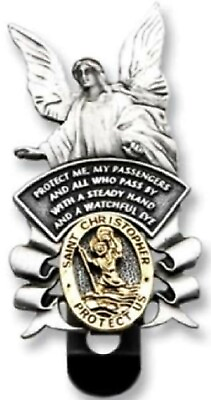 #ad Saint St Christopher Guardian Angel Car Visor Clip Auto Traveler#x27;s Safety Prayer $8.99