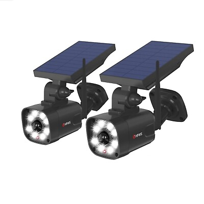 #ad HFWS Solar Motion Sensor Light Outdoor 800Lumens 8 LED 5W Pack Of Two 110w $99.99