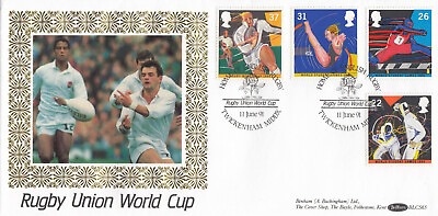 #ad 95930 GB Benham FDC BLCS65 Sport English Rugby Twickenham 1991 GBP 1.57