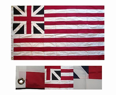 #ad 3x5 Grand Union embroidered COTTON Flag First American Revolutionary War Flag $48.88