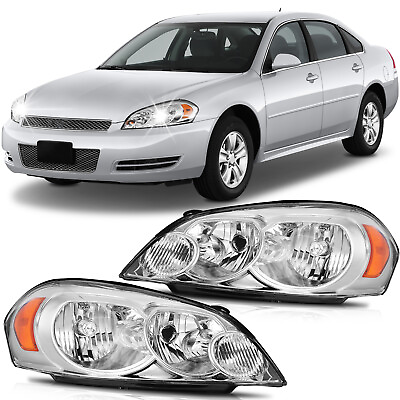 #ad For 2006 2013 Chevrolet Impala Headlights Assembly Clear Lens w Amber Pair $61.00