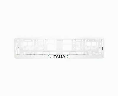 #ad 2x EU License Number Plate Frame Holder Surround White Italia with contours $30.00