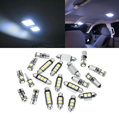 #ad 21x Car Interior LED Light Bulbs Kit License Plate Dome Map Trunk Lamp White $19.53