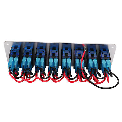 #ad #ad Rocker Switch Panel 8 Gang 12‑24V 5 Pin Blue Light Toggle On Off Lights Cont DON $48.29