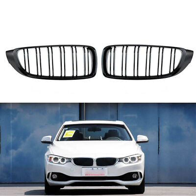 #ad For BMW F32 F33 F36 428i 435i M3 M4 Type Gloss Black Front Dual Fin Grill Grille $113.72