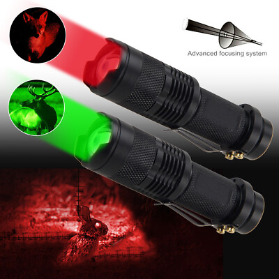 Mini Green Red Light LED Flashlight Zoom Torch Astronomy Night Vision Hunting $3.99