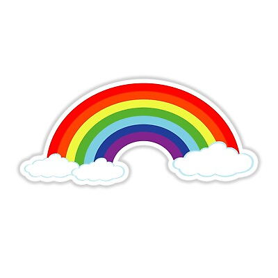 #ad Rainbow Clouds Sticker Happiness Peace Sky Vinyl Decal for Car Wall Window Door $21.99