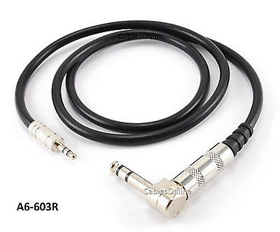 #ad 3ft 3.5mm Stereo Male to 1 4quot; Stereo Right Angle Plug Audio Cable A6 603R $17.95