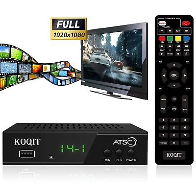 #ad 1080P Tuner Atsc Digital Converter Box Recording Analog TV Receiver Media Player $29.99