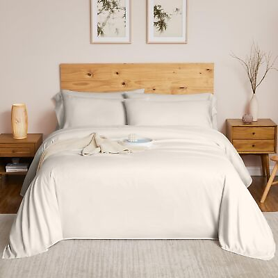 #ad 6 Pc Viscose Derived from Bamboo Sheets King Size with Microfiber Blend C... $51.22