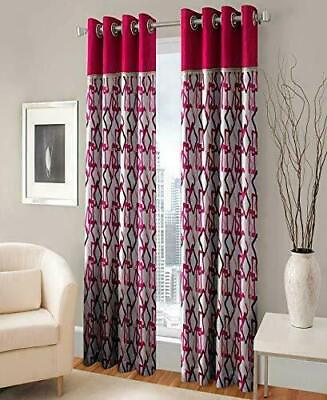 #ad New 2 Piece Eyelet Polyester Window Curtain 5 ft $64.90
