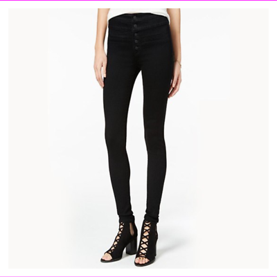 #ad Celebrity Pink Juniors The Slimmer High waist Jeans PANTS Black 5 $34.98