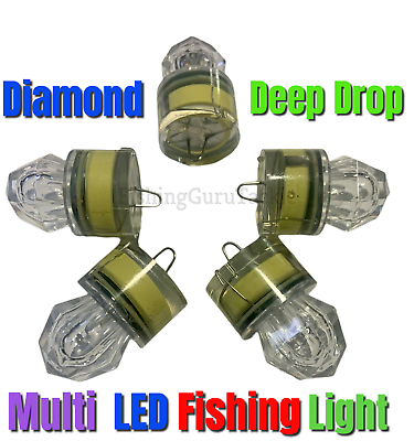 Diamond Deep Drop Fishing Flashing Multi Light 5PC Bright LED 400hrs $19.99