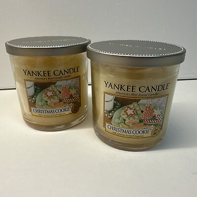 #ad Yankee Candle Lot Of 2 Christmas Cookie 7oz Small Tumbler Set White Label $29.00