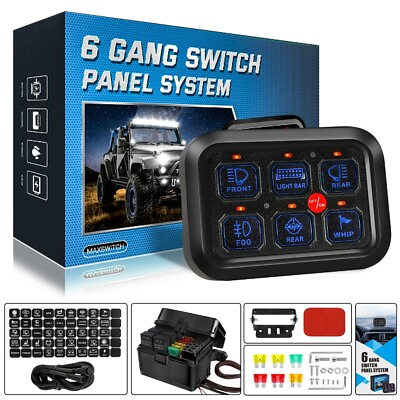 6 Gang Switch Panel On Off LED Light Circuit Control Blue Back light vs 8 Gang $99.99