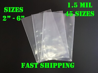 #ad Multiple Sizes Clear Poly Bags 1.5Mil Flat Open Top Plastic Packaging Packing $10.84
