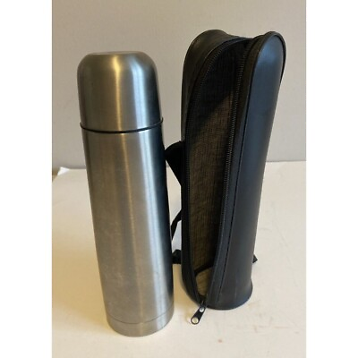 #ad Vacuum Insulated Beverage Bottle Stainless Steal 16oz With Zip up Carry Case $14.28