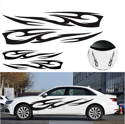 #ad Hood Flame Graphic Decals Vinyl Car Body Styling Decoration Stickers Universal $24.47