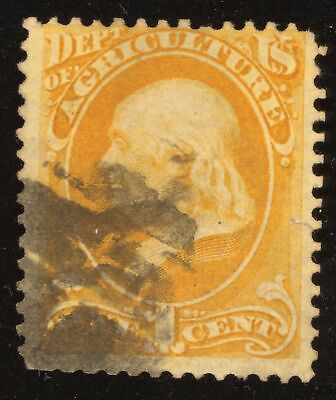#ad US Scott O1 Used 1c yellow Agriculture Official Lot T391 bhmstamps $59.50