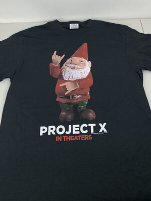 #ad Project X Movie Promo Gnome T Shirt 2012 Comedy Black Size S Funny Humor Logo $69.99