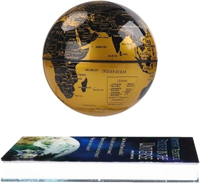 #ad 360 degree rotation floating globe World Map Office Decor with LED Light Base $67.99