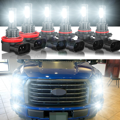#ad For Ford F 150 2015 2020 6500K Front LED Headlight Hi Lo BeamFog Light Bulbs $60.99