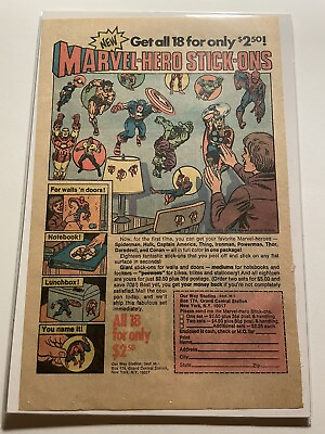 #ad Vintage Marvel Comic Ad Marvel Hero Stick On 1970’s Stan Lee Spider Man Hulk $9.99