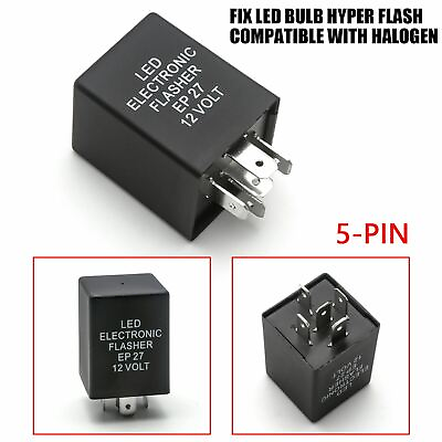 Turn Signal Hazard LED Warning Flasher Relay EP27 FL27 No Fast Hyper flash 5 Pin $9.88