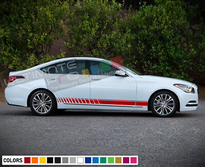 #ad 2x Decal Sticker Racing Stripes Kit For Hyundai Genesis Bumper Molding rims trim $73.00