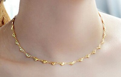 #ad Women Girl Titanium Stainless Steel Cute Heart Love Choker Chain necklace 12 18quot; $14.75