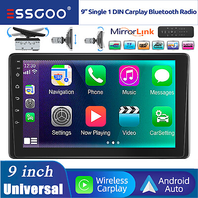 #ad 9#x27;#x27; 1 Din Multimedia CarPlay Radio Car Stereo HD Touch Screen Mirror Link WINCE $93.92