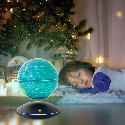 #ad 6quot; Magnetic Levitation Floating Globe Anti Gravity Rotating World Map w Base $70.93