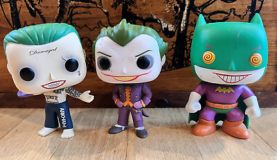 #ad Joker Funko Pop Lot 3 Super Hero Joker Arkham Asylum Suicide Squad $22.00