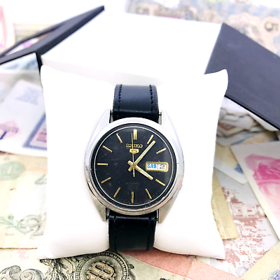 #ad 🔥 Wrist watch Seiko 5 Automatic 7S26A Calendar Japan Vintage Black Service 🛠 $70.00