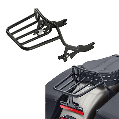 #ad Black Two Up Luggage Rack Fit For Harley Softail Slim Deluxe Street Bob 2018 Up $99.99