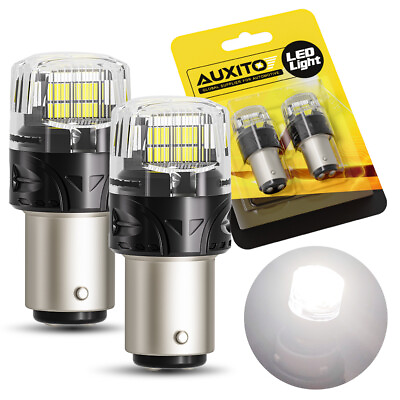#ad AUXITO 1157 LED Tail Brake Stop Reverse Parking Turn Signal DRL Light Bulb White $12.99