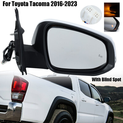 #ad Right White Door Side Mirror Blind Spot Heated 8Pin For Toyota Tacoma 2016 2023 $113.99