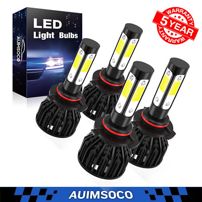 #ad 9006 9005 LED Headlights Kit Combo Bulbs 6500K High Low Beam Bright Super White $44.99
