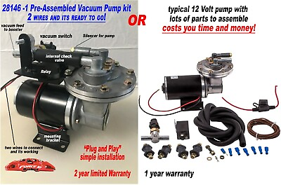 #ad Electric Power Brake Vacuum Pump premium Kit Easy install quot;Plug and Playquot; $179.75
