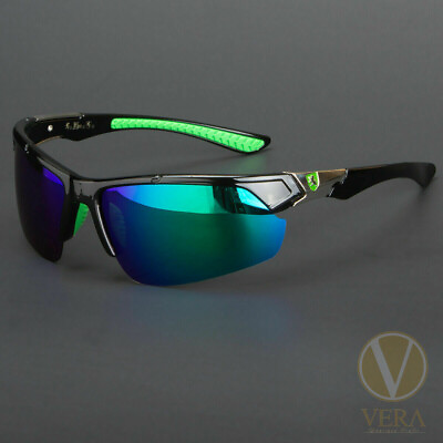 #ad New Men Polarized HD Sunglasses Sport Wrap Around Mirror Driving Khan Sunglasses $11.98