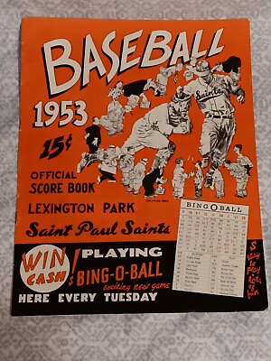 #ad St. Paul SAINTS 1953 Score CARD CARD FILLED OUT GOOD CONDITION $17.59
