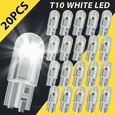 #ad 20x LED License Plate Interior Light Bulb Super White T10 194 168 W5W 2825 6000K $3.95