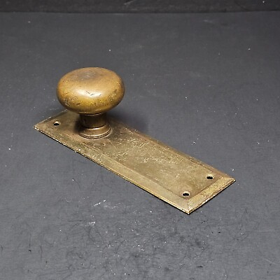 #ad Antique Single Door Knob amp; Back Plate Solid Brass Set $30.00