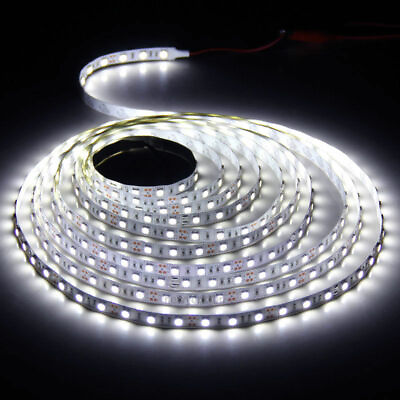 5M Super Bright Cool White LED Strip Light 5050 300LEDs Flexible Lamps DC 12V $7.99