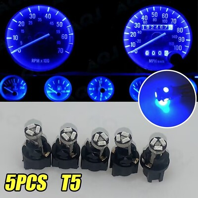 #ad T5 Instrument Gauge Cluster Dash Blue LED Bulbs Lights Kit For Honda Accord 5pcs $10.99