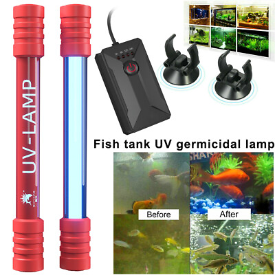 #ad Fish Tank Germicidal UV Light Sterilizer Pond Aquarium Submersible Clean Lamp $24.99