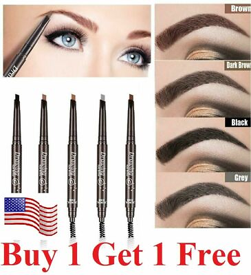 #ad Waterproof Drawing Eye Brow Eyeliner Eyebrow Pen Pencil Brush Makeup Cosmetic $4.99
