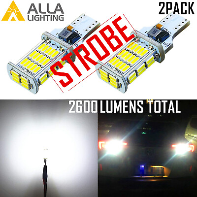 #ad Alla Lighting LED 921 Strobe Blinking Flashing Reverse Light Bulb Safety Warning $19.98