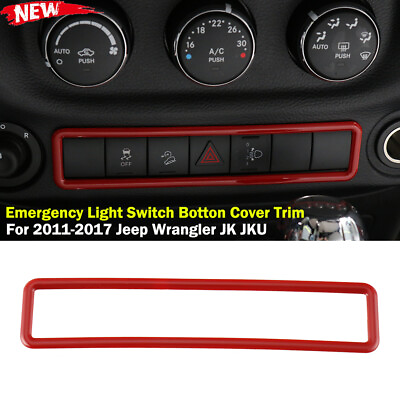 Red Emergency Light Switch Cover Trim for 2011 2017 Jeep JK Wrangler Accessories $11.69