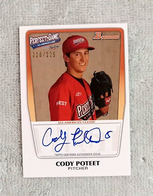 #ad 2012 Bowman Cody Poteet Perfect Game All American Auto #AAC CP SP 220 225 $6.79